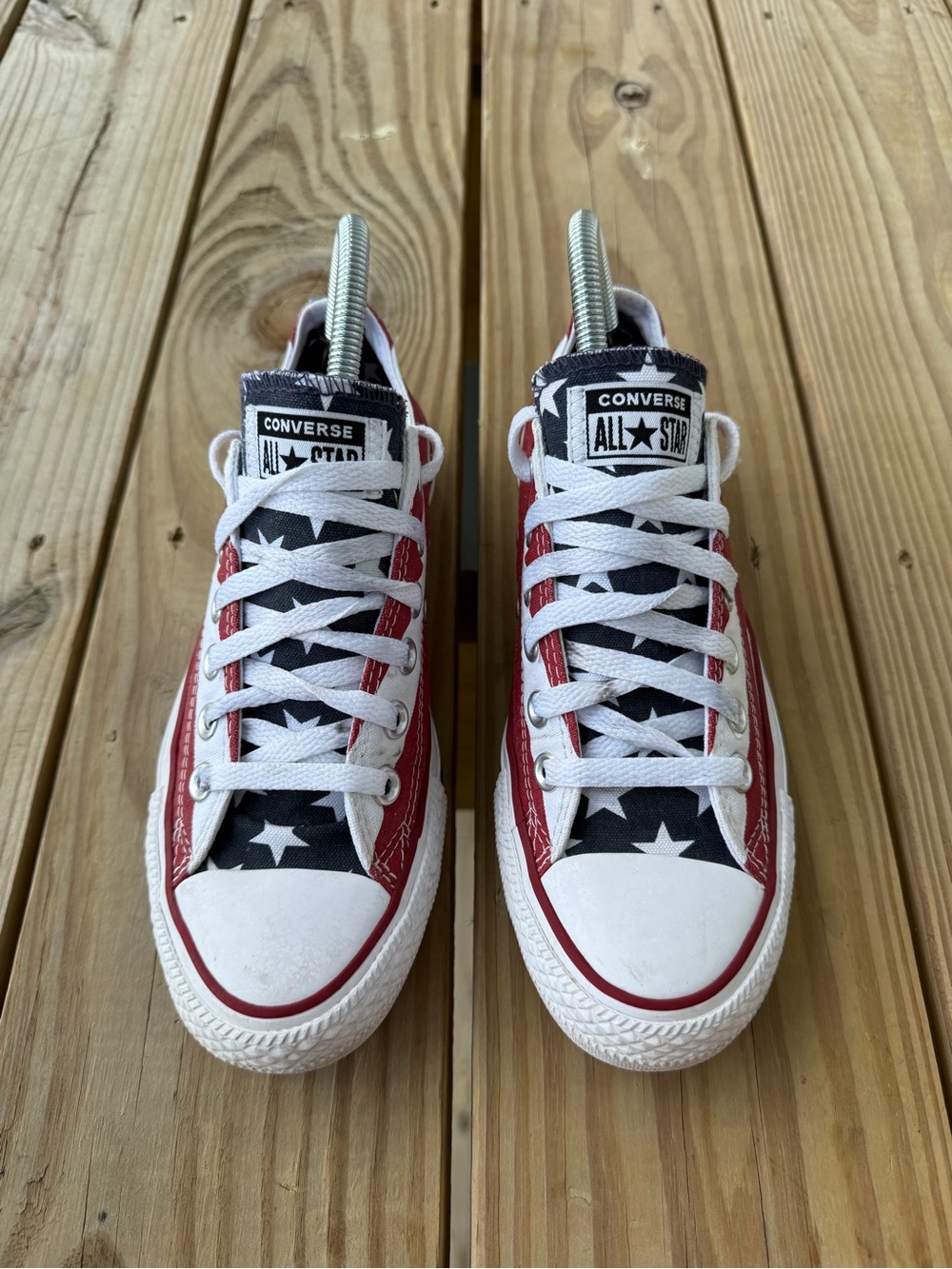 Converse All Star USA Women’s 7 American Flag Red White Blue Low M3494 - Picture 2 of 8